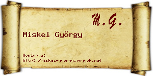 Miskei György névjegykártya