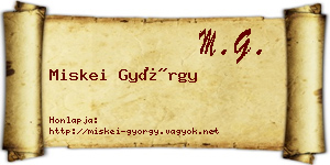 Miskei György névjegykártya